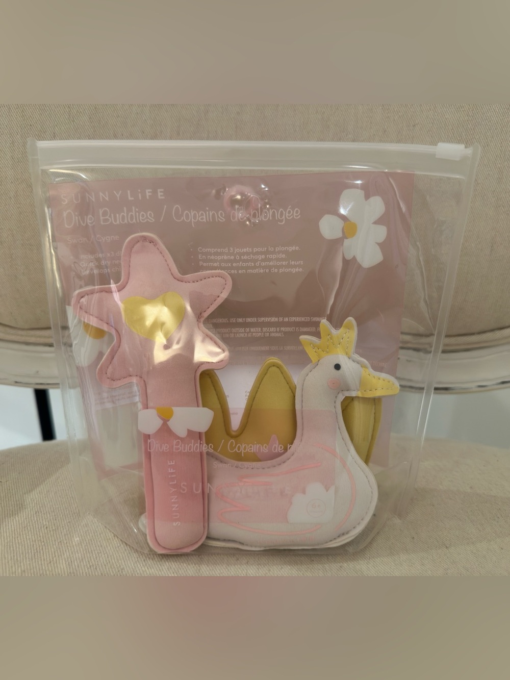 🦢 Sunnylife Swan Diver Toy Set. Pink Star Wand, Crown & Swan Dive Buddies NWT